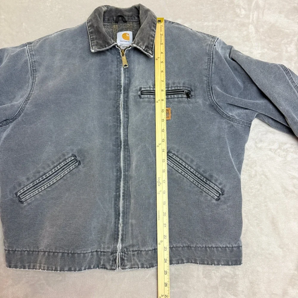 Vintage Carhartt Detroit Jacket Men L J97 PTL Petrol Grey Blanket Lined USA Y2K
